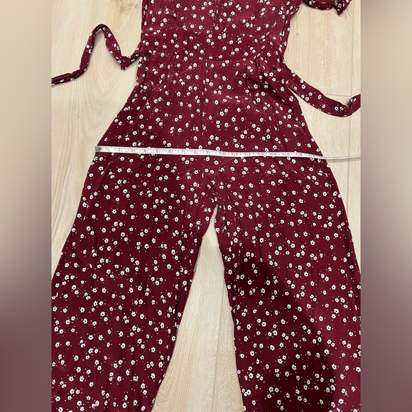 FAITHFULL THE BRAND | Burgundy floral jumpsuit - Picture 6 of 13